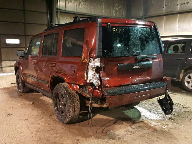 1J8HG48K97C636865 - 2007 JEEP COMMANDER MAROON photo 3