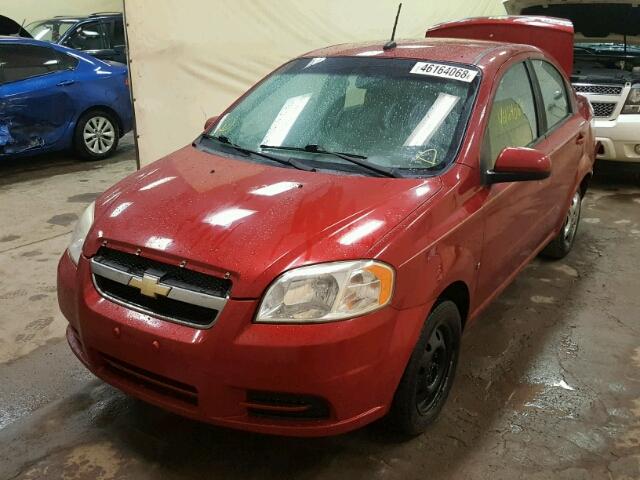 KL1TD56E29B329003 - 2009 CHEVROLET AVEO LS RED photo 2