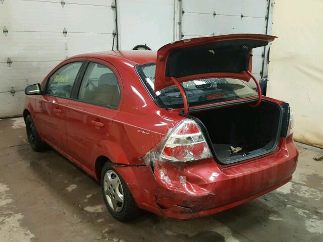 KL1TD56E29B329003 - 2009 CHEVROLET AVEO LS RED photo 3