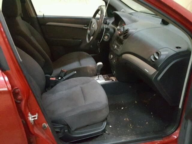 KL1TD56E29B329003 - 2009 CHEVROLET AVEO LS RED photo 5