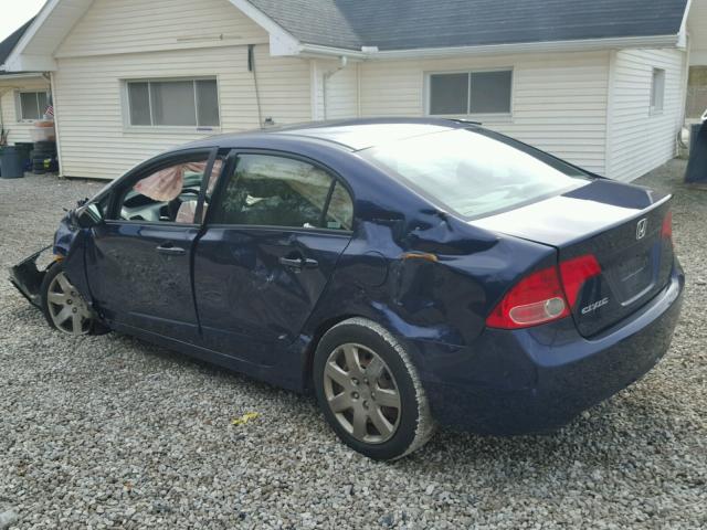 1HGFA16517L004844 - 2007 HONDA CIVIC LX BLUE photo 3