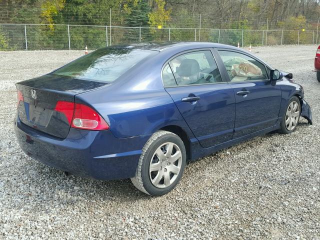 1HGFA16517L004844 - 2007 HONDA CIVIC LX BLUE photo 4