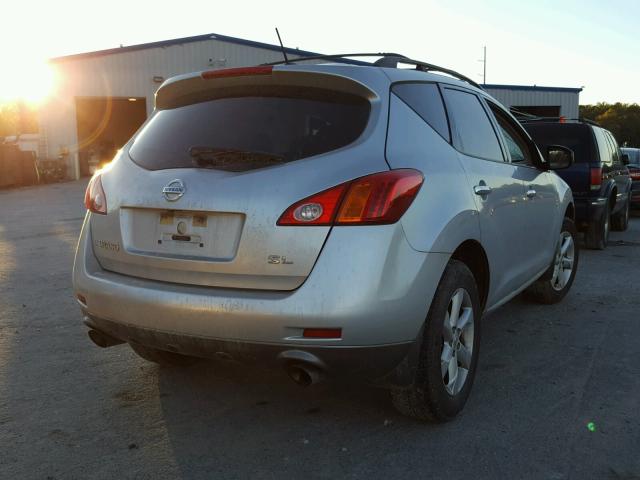 JN8AZ18U49W014568 - 2009 NISSAN MURANO S SILVER photo 4