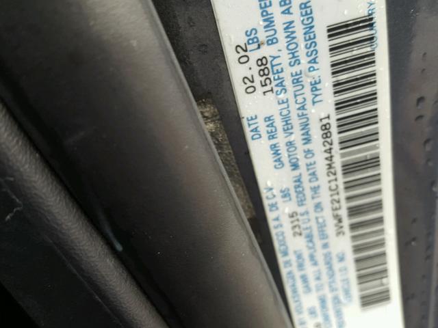 3VWFE21C12M442881 - 2002 VOLKSWAGEN NEW BEETLE 灰色 照片 10