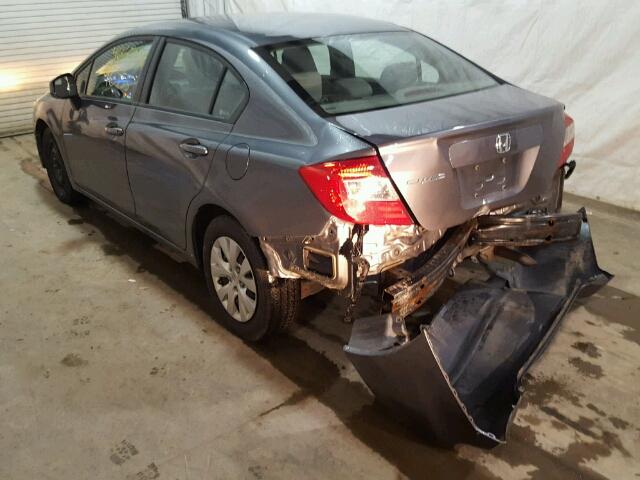 2HGFB2F53CH314469 - 2012 HONDA CIVIC LX GRAY photo 3