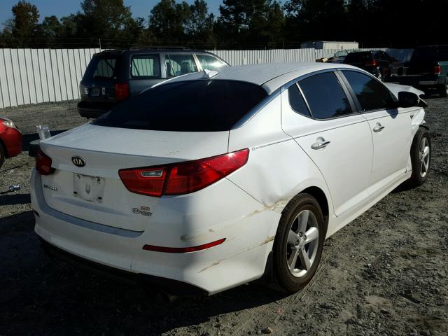 KNAGM4A76F5608541 - 2015 KIA OPTIMA LX WHITE photo 4