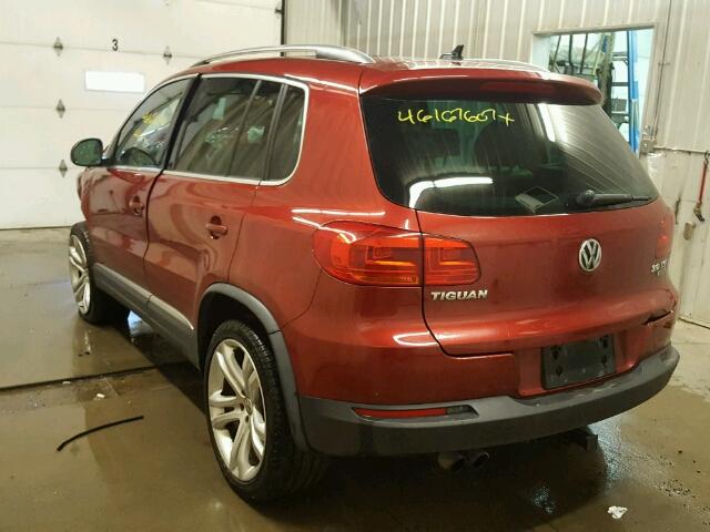 WVGBV3AX2DW069701 - 2013 VOLKSWAGEN TIGUAN RED photo 3