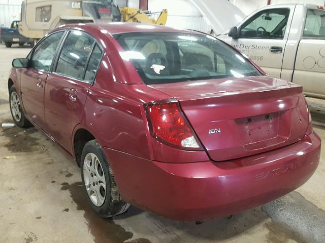 1G8AJ52F94Z115434 - 2004 SATURN ION LEVEL RED photo 3