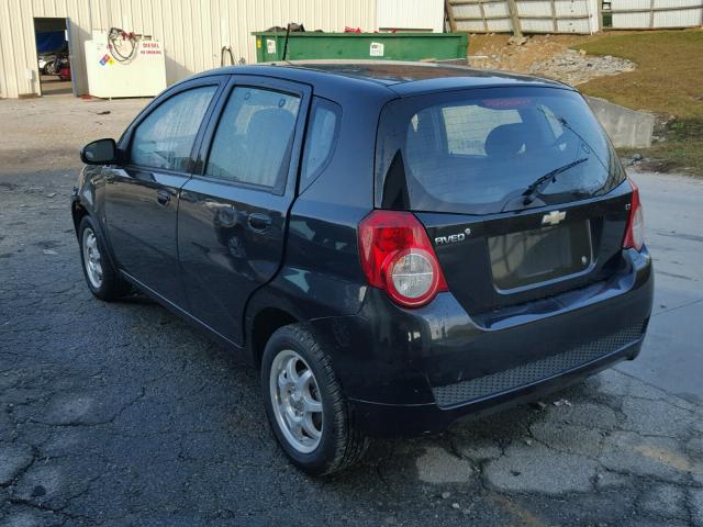 KL1TD66E69B326644 - 2009 CHEVROLET AVEO LS BLACK photo 3