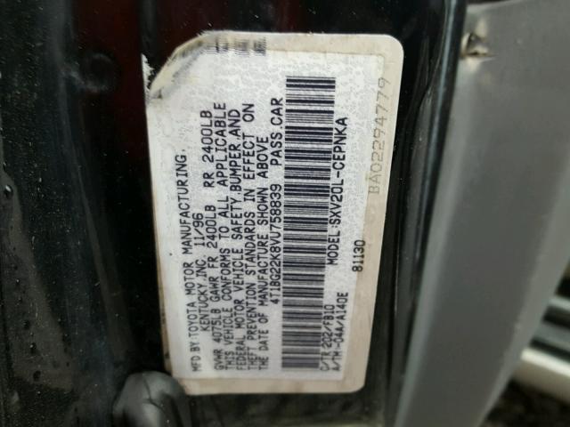 4T1BG22K8VU758839 - 1997 TOYOTA CAMRY CE BLACK photo 10