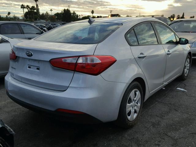 KNAFK4A64G5611934 - 2016 KIA FORTE LX SILVER photo 4