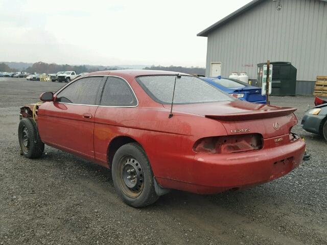 JT8UZ30C1P0034783 - 1993 LEXUS SC 400 RED photo 3