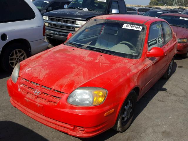 KMHCG35CX5U354584 - 2005 HYUNDAI ACCENT GS RED photo 2