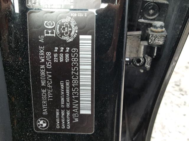 WBANV13518CZ53859 - 2008 BMW 528 XI BLACK photo 10