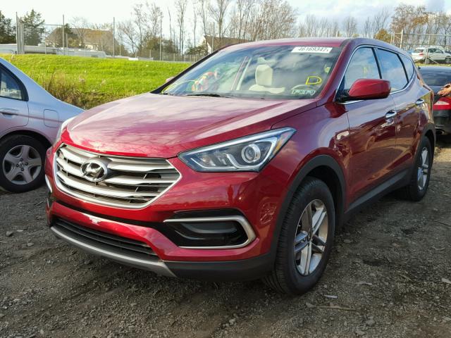 5XYZTDLB9HG490320 - 2017 HYUNDAI SANTA FE S RED photo 2