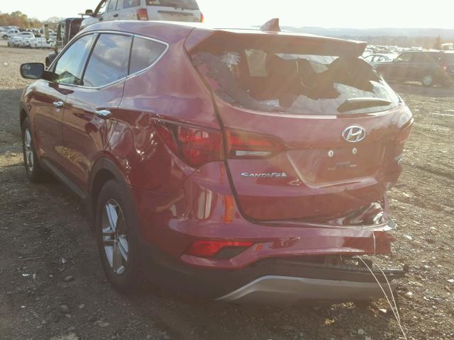 5XYZTDLB9HG490320 - 2017 HYUNDAI SANTA FE S RED photo 3