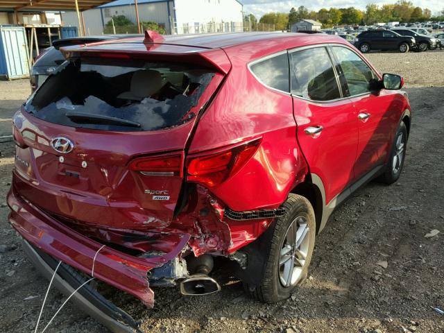 5XYZTDLB9HG490320 - 2017 HYUNDAI SANTA FE S RED photo 4