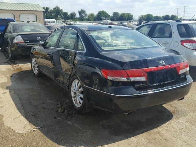 KMHFC46F48A283380 - 2008 HYUNDAI AZERA SE BLACK photo 3