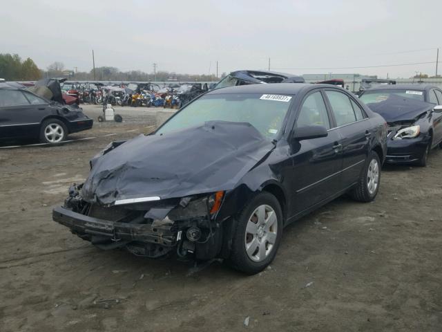 5NPET46C68H381521 - 2008 HYUNDAI SONATA BLUE photo 2