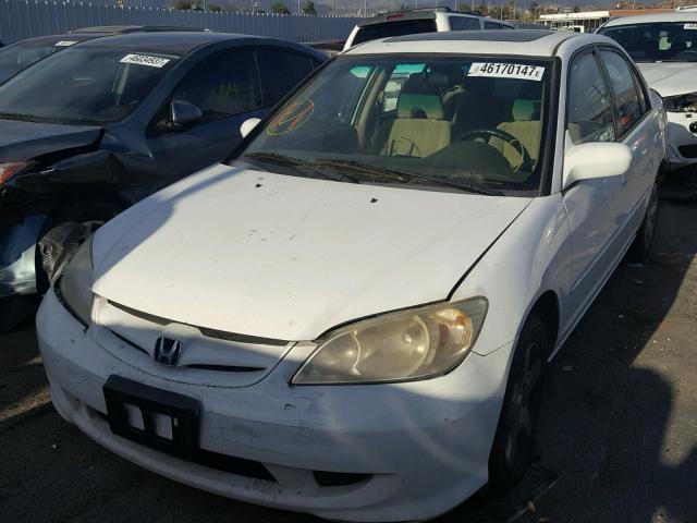 2HGES16505H611059 - 2005 HONDA CIVIC LX WHITE photo 2