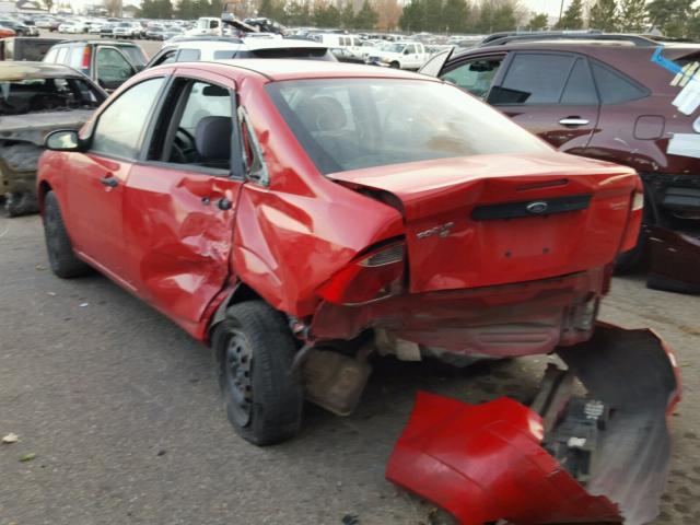 1FAFP34N27W242847 - 2007 FORD FOCUS ZX4 RED photo 3