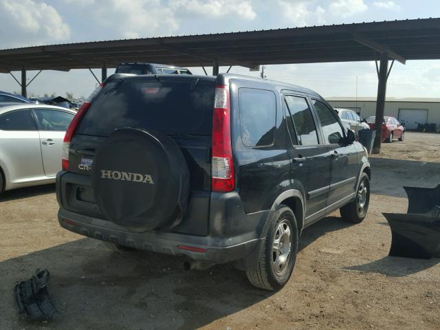 JHLRD68576C007276 - 2006 HONDA CR-V LX BLACK photo 4