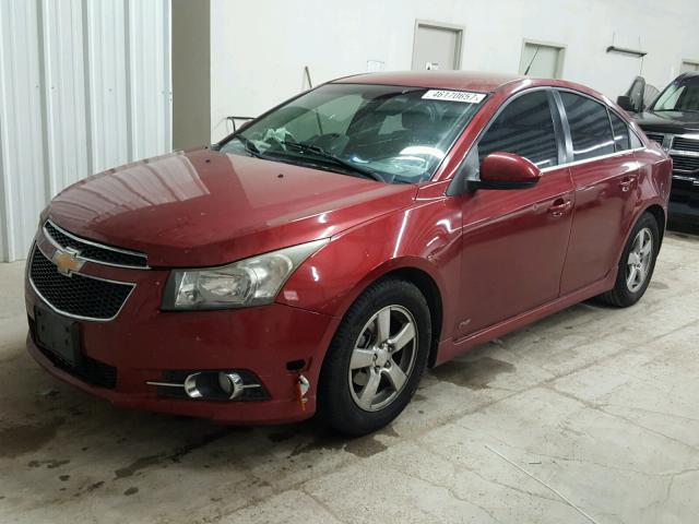 1G1PF5SCXC7339516 - 2012 CHEVROLET CRUZE RED photo 2