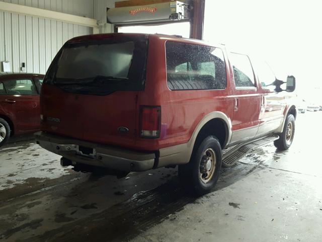 1FMNU43S7YEC61215 - 2000 FORD EXCURSION RED photo 4