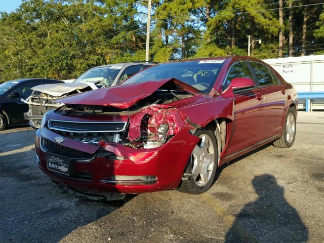 1G1ZD5E75AF152443 - 2010 CHEVROLET MALIBU 2LT RED photo 2