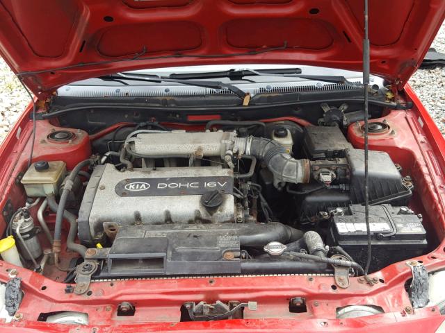 KNAFB161815211670 - 2001 KIA SPECTRA GS RED photo 7