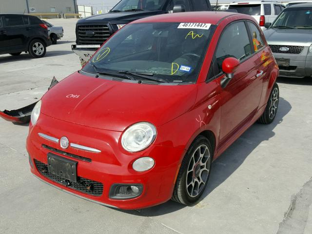 3C3CFFBR9CT111846 - 2012 FIAT 500 SPORT RED photo 2