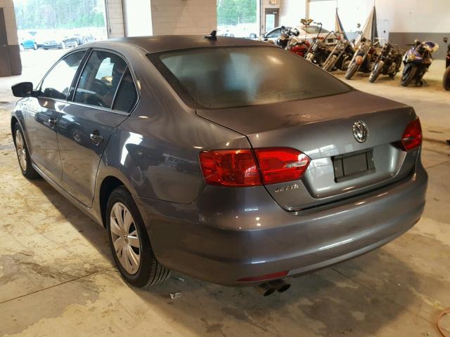 3VWD17AJ2EM254521 - 2014 VOLKSWAGEN JETTA SE GRAY photo 3