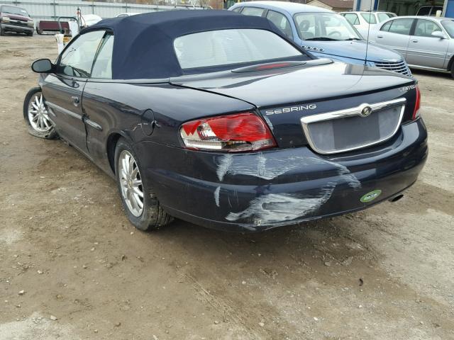 1C3EL65U01N626796 - 2001 CHRYSLER SEBRING LI BLUE photo 3