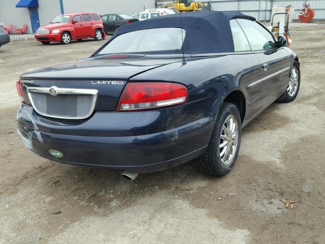 1C3EL65U01N626796 - 2001 CHRYSLER SEBRING LI BLUE photo 4