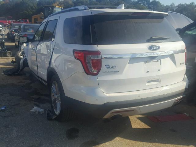 1FM5K7FH7GGC98033 - 2016 FORD EXPLORER L WHITE photo 3