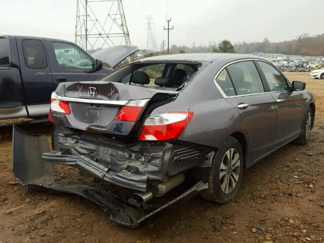 1HGCR2F39EA052827 - 2014 HONDA ACCORD LX GRAY photo 4