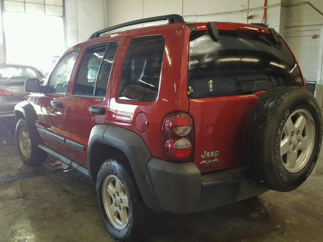 1J4GL48K67W505948 - 2007 JEEP LIBERTY SP RED photo 3