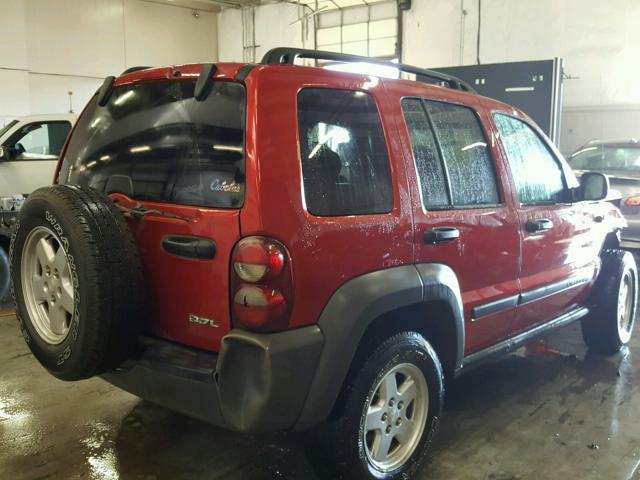 1J4GL48K67W505948 - 2007 JEEP LIBERTY SP RED photo 4