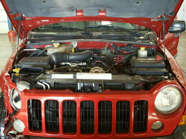 1J4GL48K67W505948 - 2007 JEEP LIBERTY SP RED photo 7