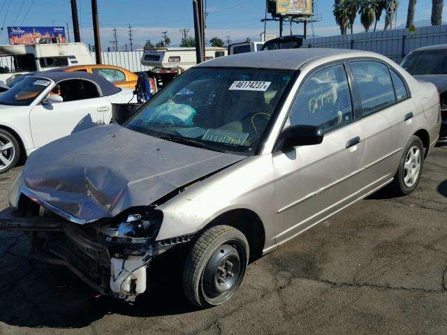 2HGES16571H594464 - 2001 HONDA CIVIC LX TAN photo 2