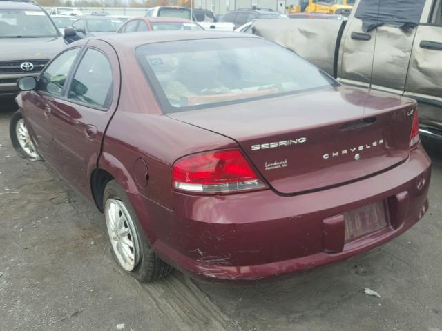 1C3EL46X52N201685 - 2002 CHRYSLER SEBRING LX MAROON photo 3