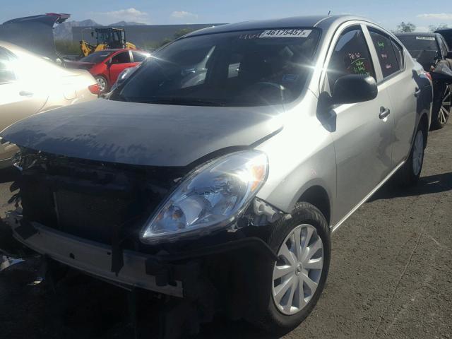 3N1CN7AP6EL860095 - 2014 NISSAN VERSA S GRAY photo 2