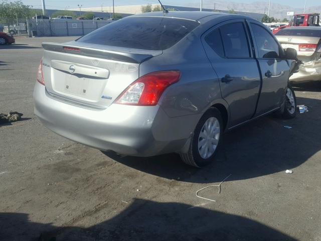 3N1CN7AP6EL860095 - 2014 NISSAN VERSA S GRAY photo 4