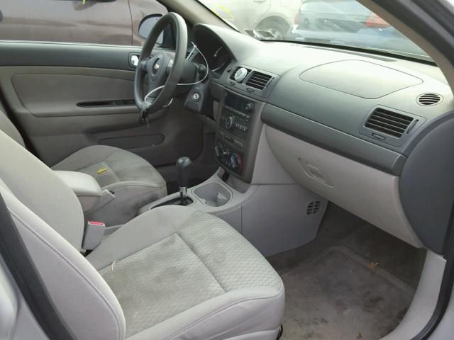 1G1AL55F277376053 - 2007 CHEVROLET COBALT LT SILVER photo 5