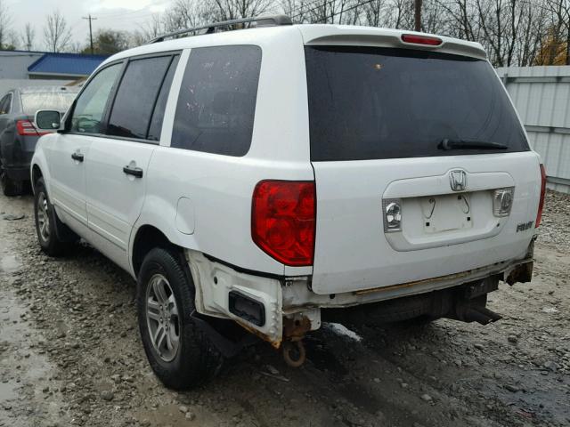 2HKYF18604H552347 - 2004 HONDA PILOT EXL WHITE photo 3