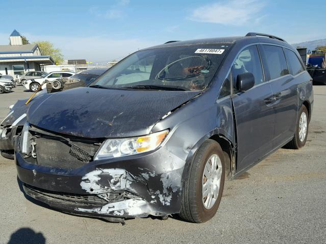 5FNRL5H20BB065100 - 2011 HONDA ODYSSEY LX GRAY photo 2