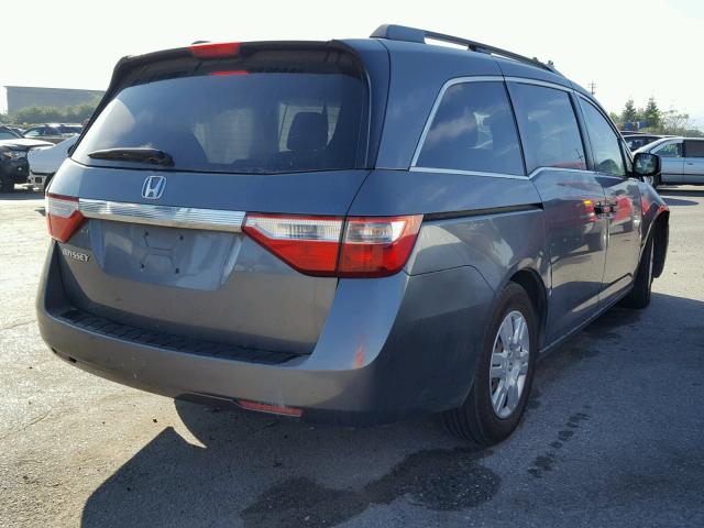 5FNRL5H20BB065100 - 2011 HONDA ODYSSEY LX GRAY photo 4