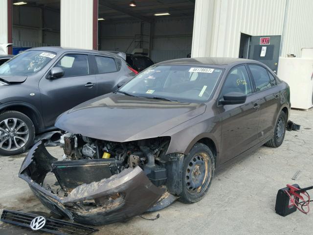 3VW2K7AJ9CM388010 - 2012 VOLKSWAGEN JETTA BASE BROWN photo 2