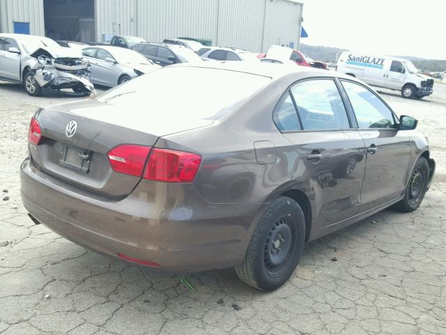 3VW2K7AJ9CM388010 - 2012 VOLKSWAGEN JETTA BASE BROWN photo 4