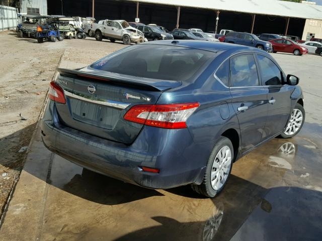 3N1AB7AP8FY306626 - 2015 NISSAN SENTRA S BLUE photo 4